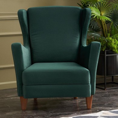 Lola Megapap velvet armchair in dark green color 77x70x92cm.