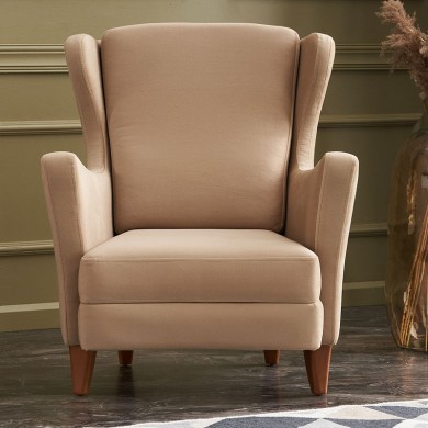 Lola Megapap velvet armchair in dark cream color 77x70x92cm.