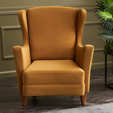 Lola Megapap velvet armchair in gold color 77x70x92cm.