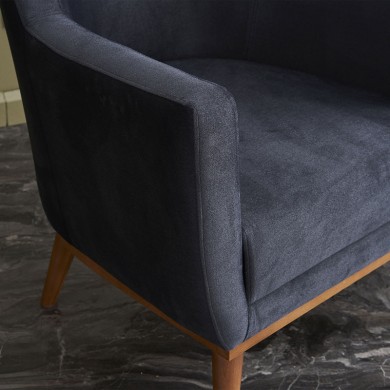 Gonca Megapap velvet armchair in anthracite color 71x75x87cm.