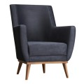 Gonca Megapap velvet armchair in anthracite color 71x75x87cm.