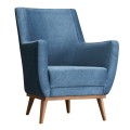 Gonca Megapap velvet armchair in blue color 71x75x87cm.