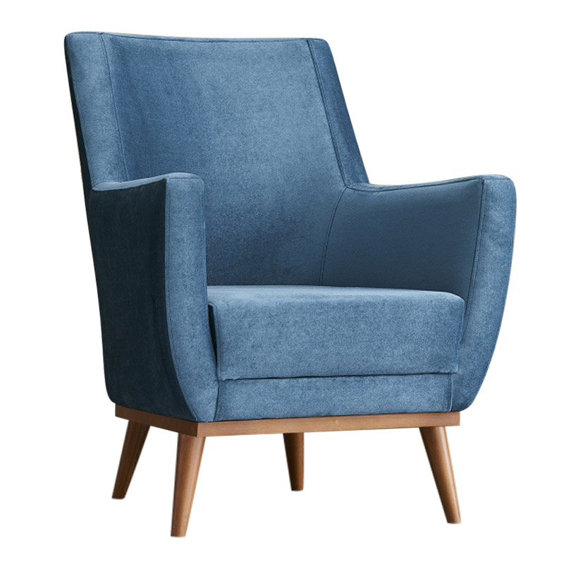 Gonca Megapap velvet armchair in blue color 71x75x87cm.