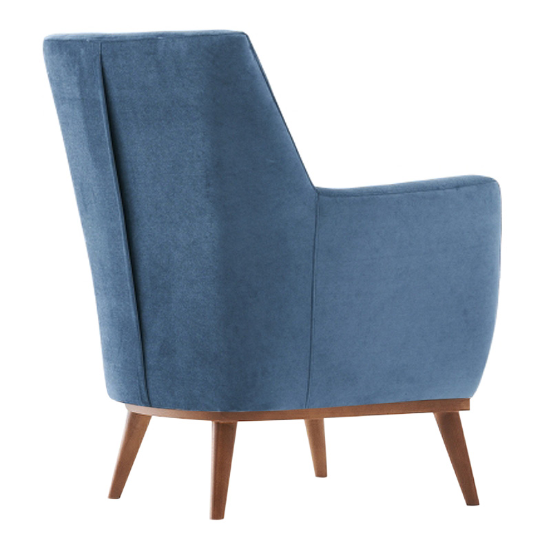 Gonca Megapap velvet armchair in blue color 71x75x87cm.