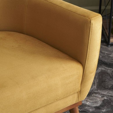 Gonca Megapap velvet armchair in gold color 71x75x87cm.