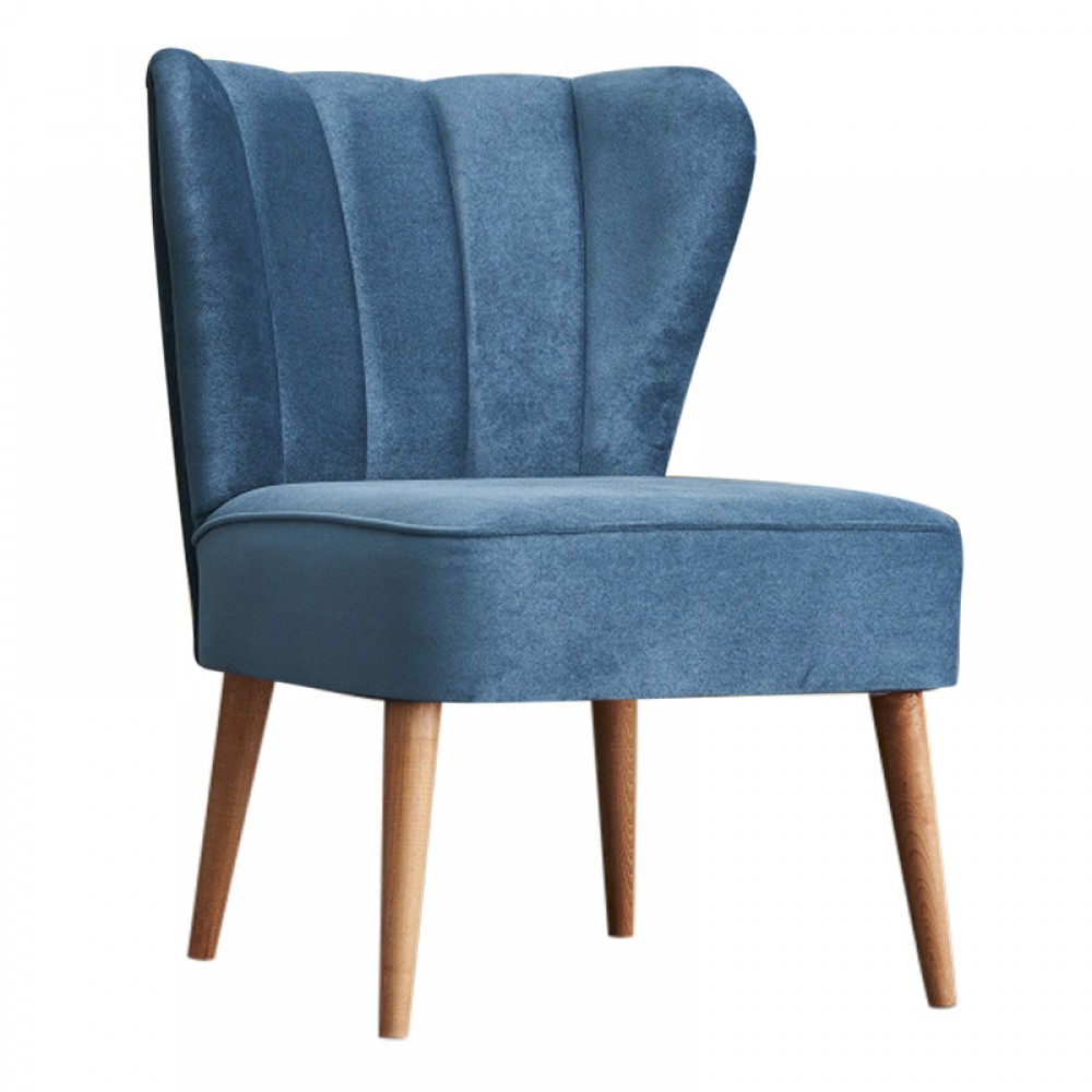 Καρέκλα Layla Megapap υφασμάτινη χρώμα μπλε 64x59x84εκ.