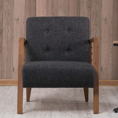 Kemer Megapap fabric armchair in anthracite color 67x76x78cm.