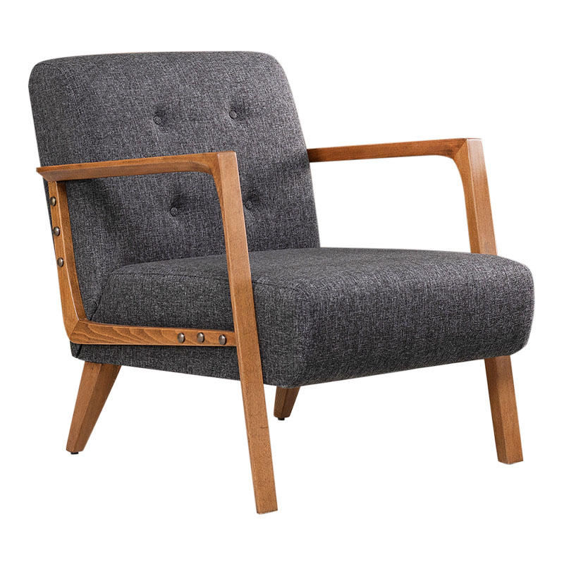 Kemer Megapap fabric armchair in anthracite color 67x76x78cm.