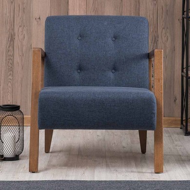 Kemer Megapap fabric armchair in blue color 67x76x78cm.