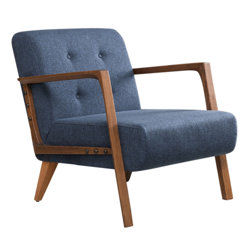 Kemer Megapap fabric armchair in blue color 67x76x78cm.