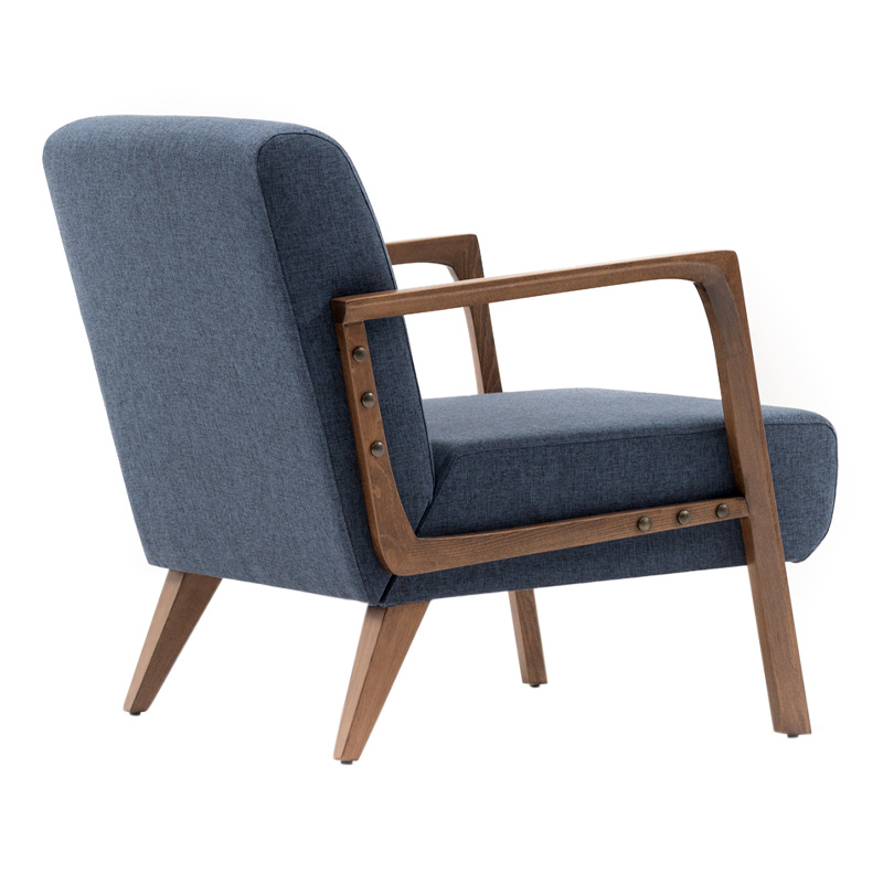 Kemer Megapap fabric armchair in blue color 67x76x78cm.