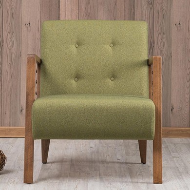 Kemer Megapap fabric armchair in green color 67x76x78cm.