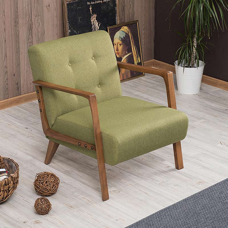 Kemer Megapap fabric armchair in green color 67x76x78cm.