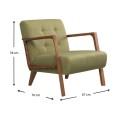 Kemer Megapap fabric armchair in green color 67x76x78cm.