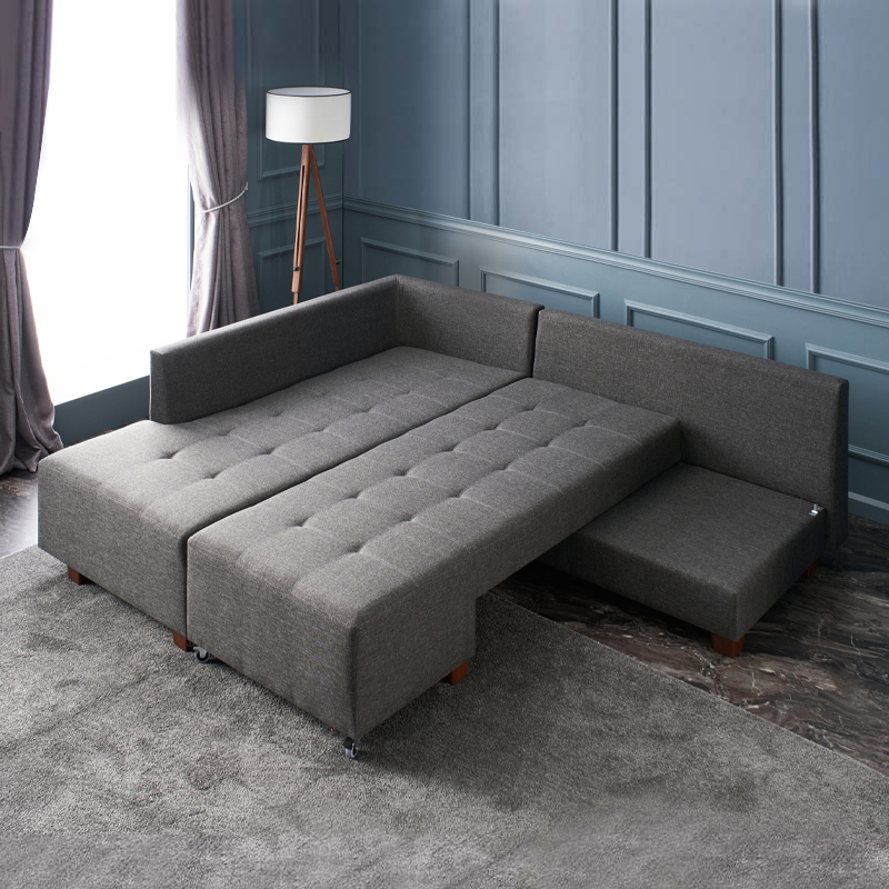 Manama Megapap fabric left corner sofa in antracite color 280x206x85cm.
