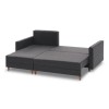 Γωνιακός καναπές - κρεβάτι Aydam Megapap αριστερή γωνία υφασμάτινος με αποθηκευτικό χώρο χρώμα ανθρακί 215x150x80εκ.
