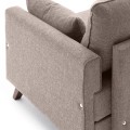 Bella Megapap fabric armchair in cream color 82x81x85cm.