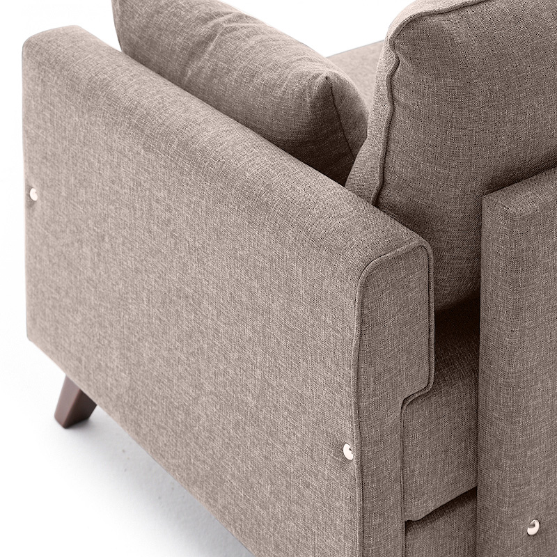 Bella Megapap fabric armchair in cream color 82x81x85cm.