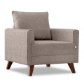 Bella Megapap fabric armchair in cream color 82x81x85cm.