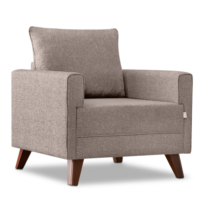 Bella Megapap fabric armchair in cream color 82x81x85cm.