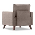 Bella Megapap fabric armchair in cream color 82x81x85cm.