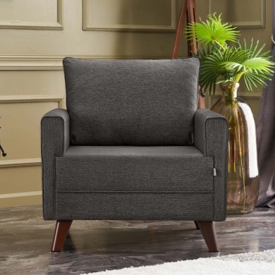 Bella Megapap fabric armchair in anthracite color 82x81x85cm.