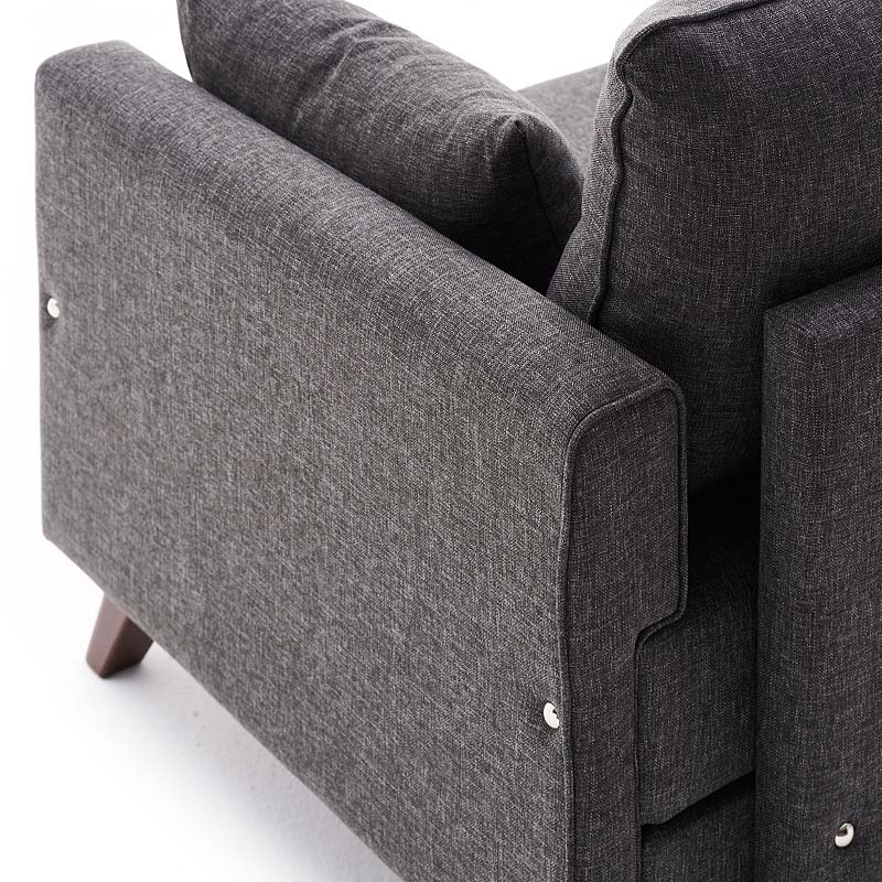 Bella Megapap fabric armchair in anthracite color 82x81x85cm.