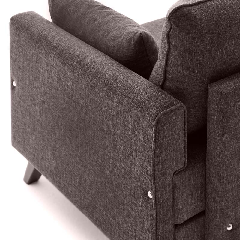 Bella Megapap fabric armchair in brown color 82x81x85cm.