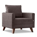 Bella Megapap fabric armchair in brown color 82x81x85cm.