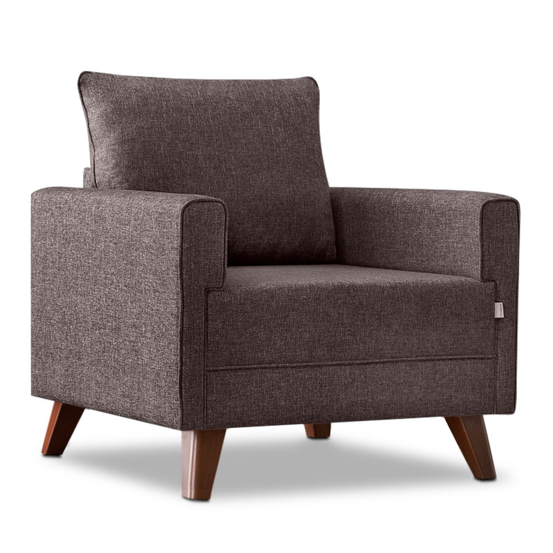 Bella Megapap fabric armchair in brown color 82x81x85cm.