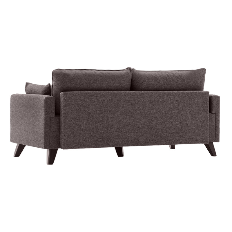 Bella Megapap fabric sofa three - seater in brown color 208x81x85cm.
