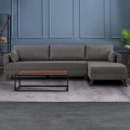 Bella Megapap fabric right corner sofa in anthracite color 275x165x85cm.