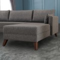 Bella Megapap fabric right corner sofa in anthracite color 275x165x85cm.