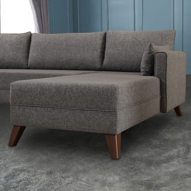 Bella Megapap fabric right corner sofa in anthracite color 275x165x85cm.