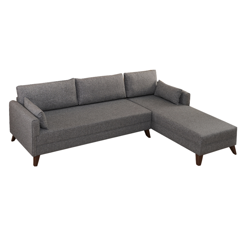 Bella Megapap fabric right corner sofa in anthracite color 275x165x85cm.
