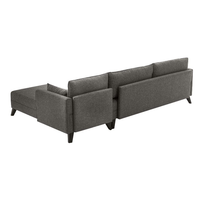 Bella Megapap fabric right corner sofa in anthracite color 275x165x85cm.