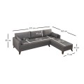 Bella Megapap fabric right corner sofa in anthracite color 275x165x85cm.