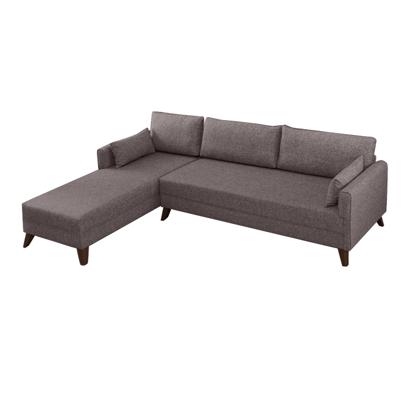 Bella Megapap fabric left corner sofa in brown color 275x165x85cm.