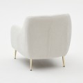 Simena Megapap boucle fabric armchair in cream color 77x70x77cm.
