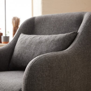 Venus Megapap fabric armchair in anthracite color 77x70x77cm.