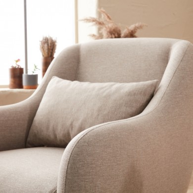 Venus Megapap fabric armchair in cream color 77x70x77cm.