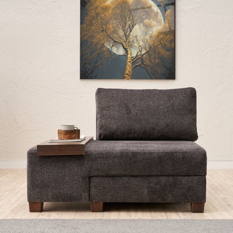 Perenna Megapap fabric single armchair with bed in anthracite color 116x93x83cm.