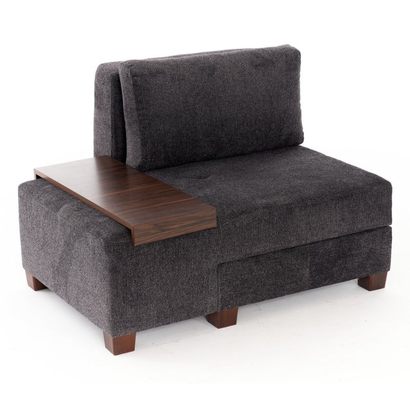 Perenna Megapap fabric single armchair with bed in anthracite color 116x93x83cm.