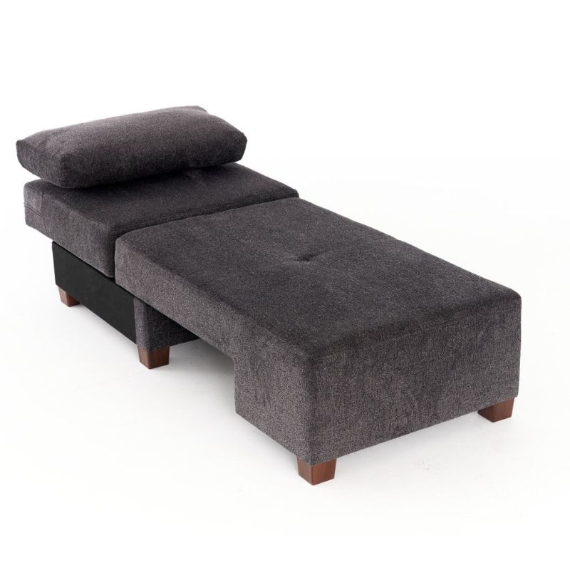 Perenna Megapap fabric single armchair with bed in anthracite color 116x93x83cm.
