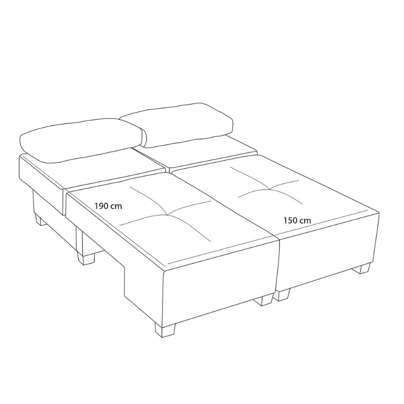 Perenna Megapap fabric sofa three - seater in cream color 233x93x83cm.