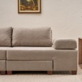 Perenna Megapap fabric sofa three - seater in cream color 233x93x83cm.