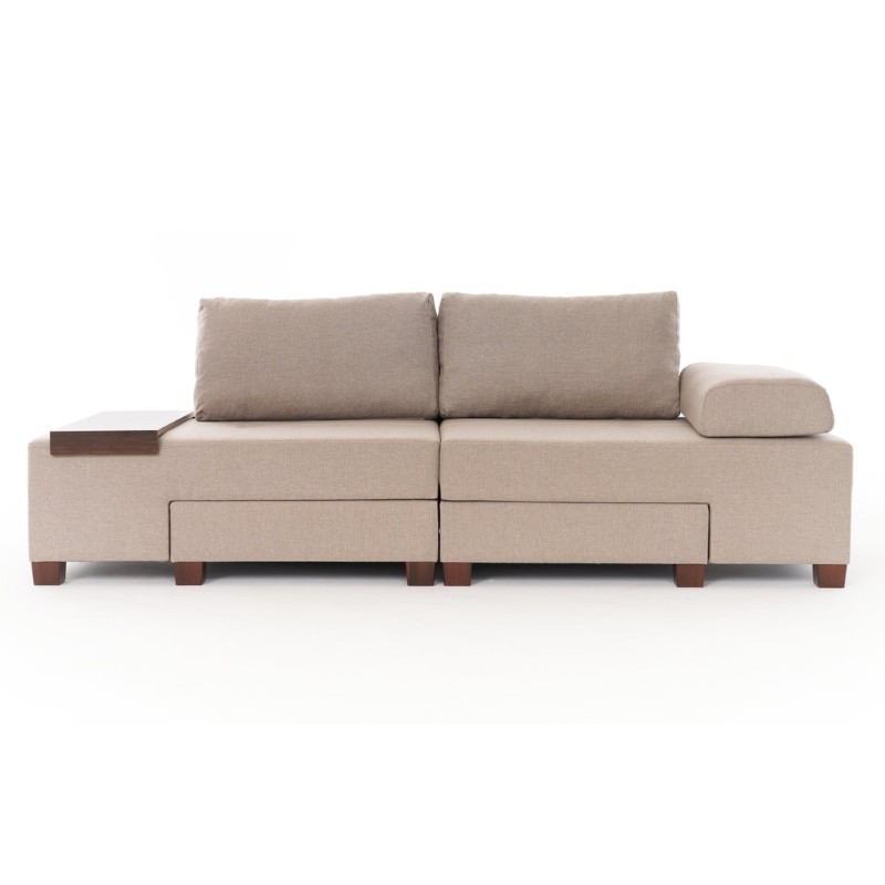 Perenna Megapap fabric sofa three - seater in cream color 233x93x83cm.