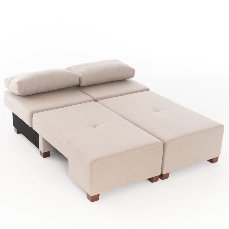 Perenna Megapap fabric sofa three - seater in cream color 233x93x83cm.