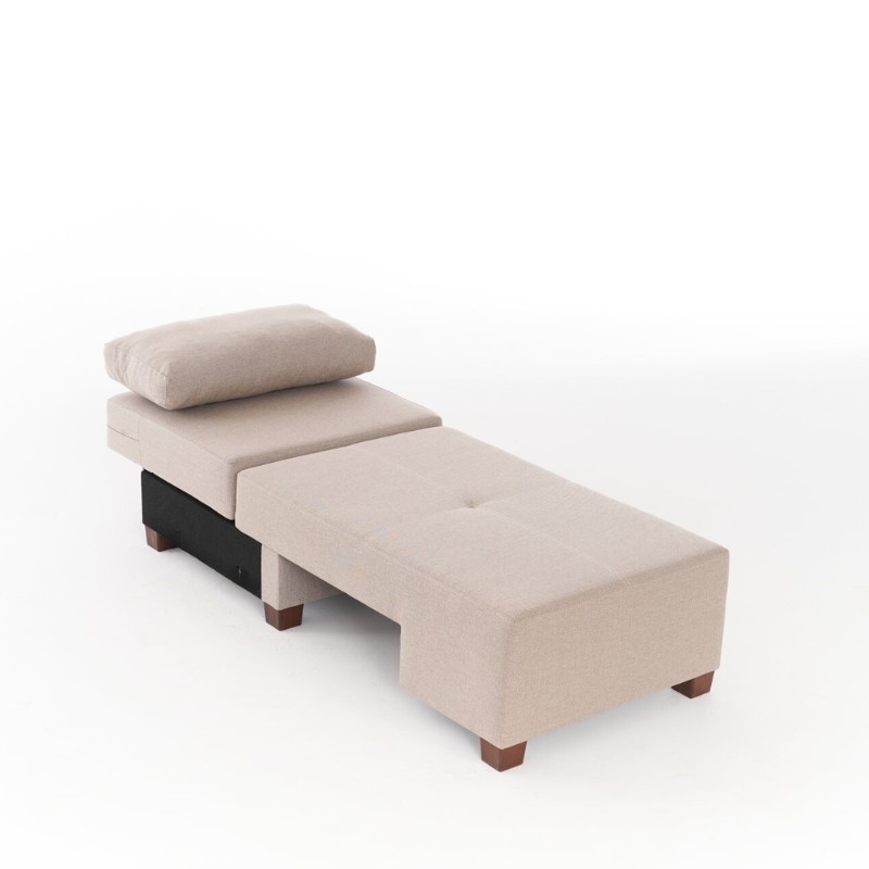 Perenna Megapap fabric single armchair with bed in cream color 116x93x83cm.
