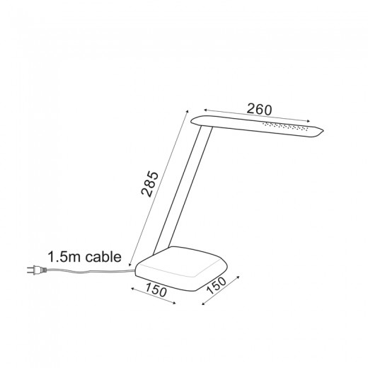 Φωτιστικό γραφείου αφής LED 6W χρώμα μαύρο 26x15x28,5εκ.